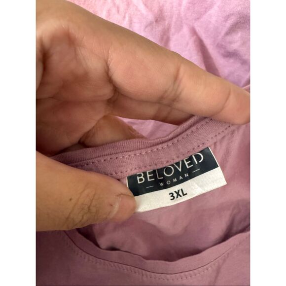 Beloved Woman Mauve Pink Short Sleeve Basic Cotton Tee 3XL - Picture 7 of 7